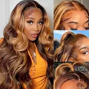 Honey Blonde Lace Front Wig Pre Drawn Human Hair Natural Hairline Glueless Wigs 13x4 Human Hair 180 Density Lace Front Wig