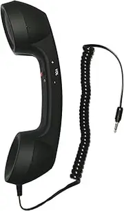 CellCase Vintage Retro 3.5mm Telephone Handset Cell Phone Receiver Mic Microphone Speaker for iPhone iPad Mobile Phones Cellphone Smartphone (Black)
