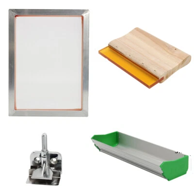 Screen Printing Tools Kit with Aluminum Frame Hinge Clamp Emulsion Coater
