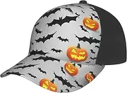 [EdWal] Halloween Flying Bats Print Fashion Hat Adjustable Baseball Cap Dad Hat Quick Dry Mesh Back Ball Caps for Men Women Black, Black, One size