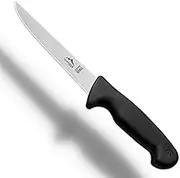 Solingen Germany Boning Knife Straight & Curved in Black, Suitable as Butcher Knife, Butcher Knife and Meat Knife (6 Inch Straight)