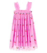 [Stella McCartney Kids] Stella McCartney Kids Embroidered tulle dress Y 3 pink