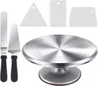 Cake Turntable, Aluminium 12'' Cake Decorating Kit Supplies Rotating Cake Stand