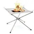 22inch Portable Outdoor Fire Pit Collapsing Steel Mesh Fireplace for Camping BBQ