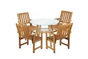 Livsip 5PC Outdoor Furniture Dining Setting Solid Wood Chairs