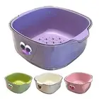 Funny Kitchen Colanders Bowl Set, 2 in 1 Fruit Vegetable Washing Food Strainers