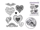 Forever in Time Clear Cling Rubber Stamp Hearts Medley Music Love Set