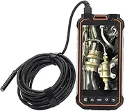 Jectse Inspection Camera, 5 Inch Screen 3000mAh Battery 60° Horizontal Angle Auxiliary Light Dual Lens Endoscope with USB Cable for Pipe Automotive Repair (5m / 16.4ft Cable)