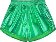 [KEREDA] Girls Metallic Shorts Sparkly Dance Outfits Shiny Costume for Girls