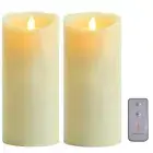Luminara Flameless Led Candles Vanilla Scented Moving Wick 9" with Remote