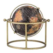 Amalfi Around The World Globe Black & Gold 28x28x28cm