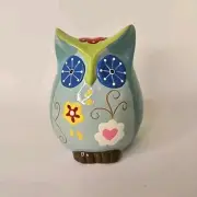 Ceramic Colourful Owl Money Box Piggy Bank Coin Saver Rainbow Hand Multicolour
