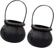 Luxshiny 2Pcs Halloween Candy Cauldron Pots Trick Treat Buckets for Witch Cauldron Containers for Storing Sweets Cookies and Chocolates Halloween Party Favors