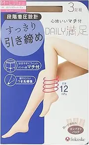 fukuske(福助) Fukusuke 190-1723 Women's Daily Satisfaction, Compression Zokki Stockings, Tights, Set of 3, Fukusuke