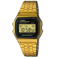 在飛比找蝦皮商城優惠-【CASIO】復古風潮的方形經典電子錶-金X黑面(A-159