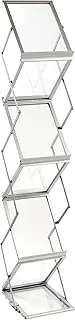Esselte Brochure Holder Collapsible 6 Compartments Clear/Aluminium