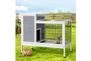 i.Pet Rabbit Hutch 97cm x 49cm x 86cm Chicken Coop Large Run Wooden Outdoor Cage House