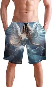 [XYMZR] Angel Wing Blue Men's Swim Trunks Quick-Dry Bathing Suit Swimming Board Shorts S