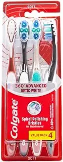 Colgate 360 Advanced Optic White Soft Toothbrush (4-Pieces)