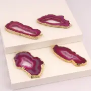 Geode Slice #MetalPurity# Brass DIY Making Connector Wholesale Lot of 4 Pcs