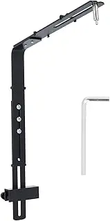 Fish Tank Light Bracket, Adjustable Height Aluminum Alloy Aquarium Lighting Holder, Fish Tank Light Rack Aquarium Light Stand Kit Accessory Hanging Bracket (Black)