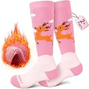 [Findway] Soft Breathable Thermal Kids Ski Socks with 85% Cotton for Boys Girls for Skiing Skating Snowboarding and Other Winter Outdoor Activities, 2 Pairs/3 Pairs Pack