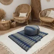 MANGO TREES Foldable Zafu&Zabuton Meditation Cushion Set GreyBlue