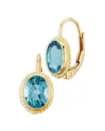 Bloomingdale's Fine Collection Gemstone Faceted Oval Lever Back Earrings in 14K Yellow Gold
