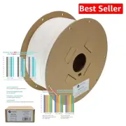 Matte PLA Filament 2.5kg - 1.75mm White, Tangle-Free & Cost-Effective Solution