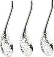 Luxshiny Stainless Steel Colander Set 3 Piece Caviar Strainer Spoons for Spherification Cooking
