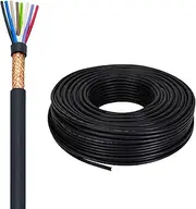 30~200FT 0.5/0.75/1/1.5/2mm² 8-core Shielded Electrical Wire Flexible PVC Sheathed Cable Double Shielded Industrial Grade Electronic Wire for Automation and Signal Transmission(200FT(61M),1mm²-8C)