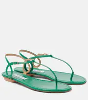 [Aquazzura] Aquazzura Almost Bare leather thong sandals AU 4.5 green