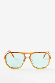 [Rubi] Rubi - Mikayla Aviator Sunglasses - Amber tort/light blue OS AMBER TORT/LIGHT BLUE