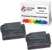 2 Pack Compatible Toner Cartridge Replacement for HP Q6511X 11X (12,000 Pages) for HP Laserjet 2410 2420 2420d 2420dn 2420n 2430 2430dtn 2430n 2430t 2430tn