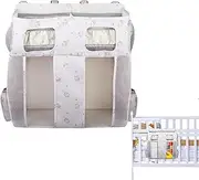 Bedside Organiser - Panel Organizer with Pockets for Baby Cot Nursery, Large Capacity Nursery Organiser Pockets for Baby Bottles Wipes