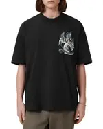 Allsaints Oversized Dragon Wave Graphic Tee