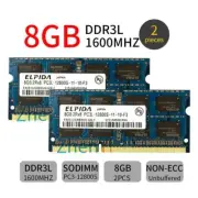 Elpida 16GB 2x 8GB 1600MHz DDR3L PC3L-12800 204Pin sodimm Laptop Memory SDRAM BT