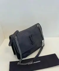 在飛比找Yahoo!奇摩拍賣優惠-Ysl Niki 中号 黑色 鳄鱼压纹雾面