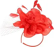 [Ipetboom] Fascinator Hat for Women Elegant Tea Party Mesh Flower Design for Weddings Events Easy to Wear Headband for All Hair Types Present for Friends Family
