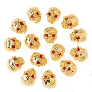 15 Pcs Skull Knobs Skull Head Knobs Red Guitar Potentiometer Knob Gold
