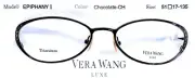 VERA WANG EPIPHANY I Chocolate Cat Eye Titanium Eyeglasses Frames 51-17-135