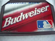 1998 Budweiser MLB "Official Beer" Wood Framed Mirror ,NEW/ Old Stock