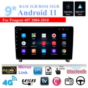 9'' Android Stereo Radio 2+32GB GPS Head Unit For Peugeot 407 2004-2010 Carplay