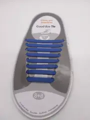 Good-Bye Tie No Tie Elastic Silicon Shoelaces Kids & Adults Royal Blue