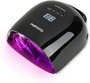 PURTATO Professional Rechargeable UV LED Nail Lamp 52 Red Light Beads and 18000mAH Battery Nail Dryer JC22 (Black)