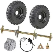 810mm Go Kart Rear Axle Kit Chain Sproket Hub Brake Assembly 6" Wheels Trike ATV
