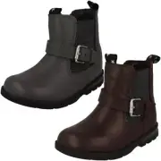 Girls Clarks Stylish Buckle Detailed Heeled Ankle Boots Dabi River T