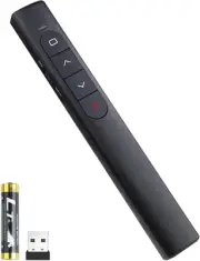 Wireless Presenter Remote, Presentation Clicker with Hyperlink & Volume Black