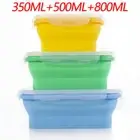 3-piece Set (Yellow + Green + Blue) Collapsible Silicone Food Storage Containers