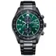 CITIZEN Eco-Drive 影武者進擊雙眼計時優質腕錶-黑+綠-CA0775-87X